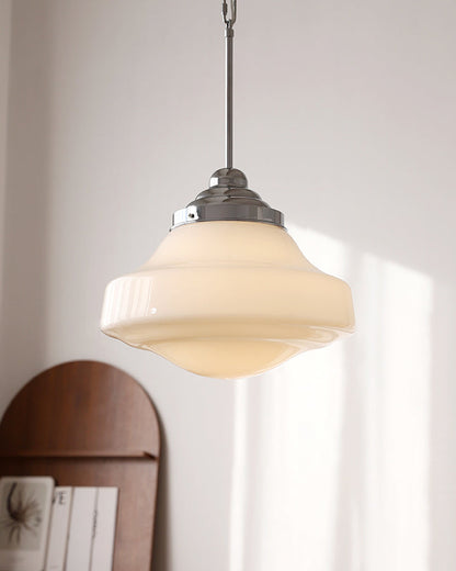 Vintage Opaline Glass Pendant Light