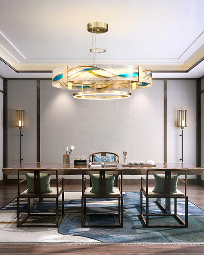 Round Chandelier - Enameled Shine