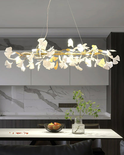 Linear Chandelier Sparkle Leaves