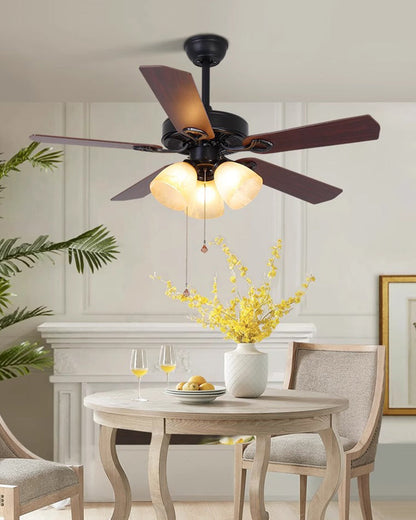 Borealys Vintage Glass Fan Chandelier