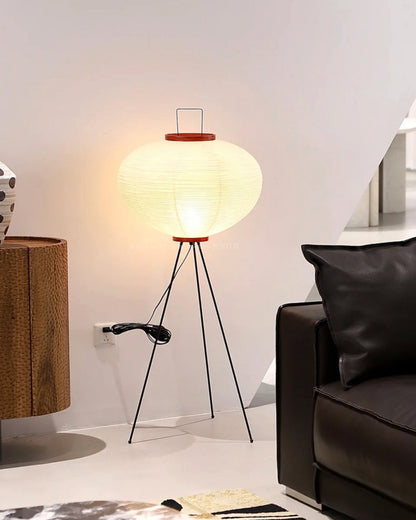 Lantern Fabric Tripod Floor Lamp