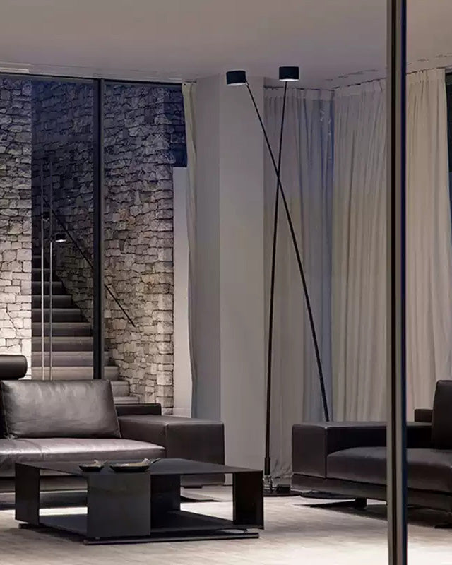 Black Adjustable Slim Floor Lamp