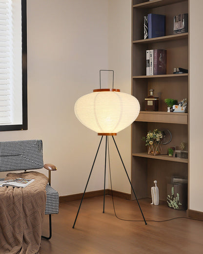 Lantern Fabric Tripod Floor Lamp