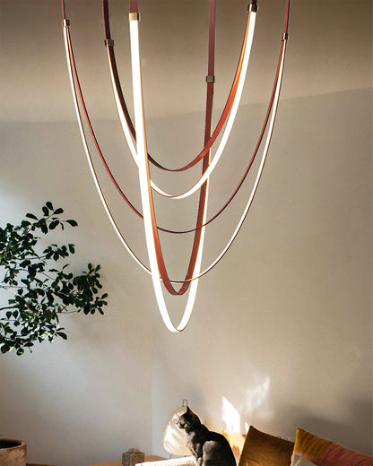 Coffee Ribbon Hanging Chandelier