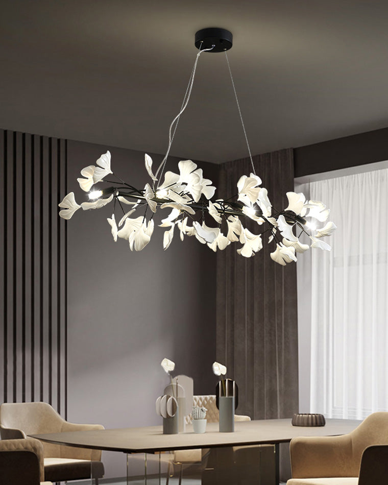 Linear Chandelier Sparkle Leaves