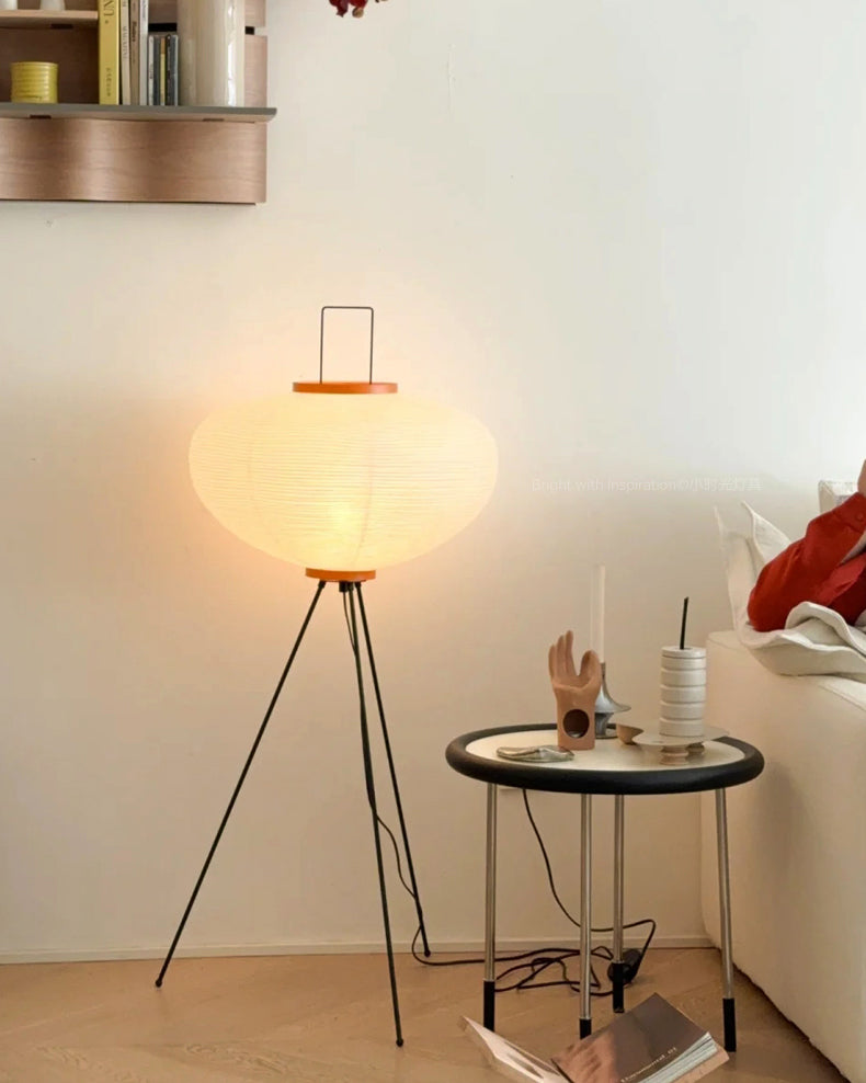 Lantern Fabric Tripod Floor Lamp
