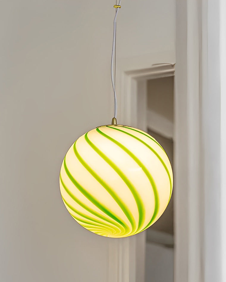 Swirling Glass Globe Pendant Light