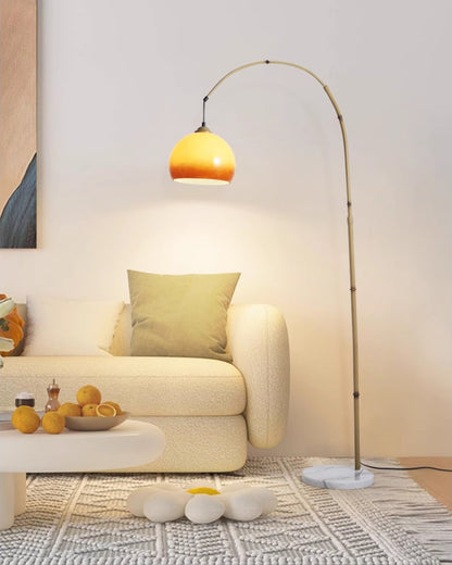 Bamboo Arc Hanging Floor Lamp