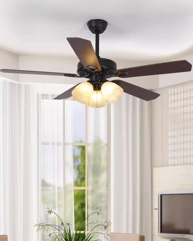 Borealys Vintage Glass Fan Chandelier
