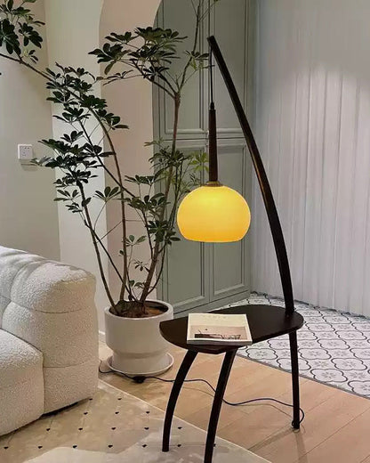 Hanging Floor Lamp with Integrated Table