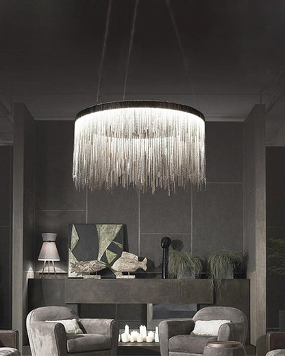 Round Chandelier - Fringed Shine