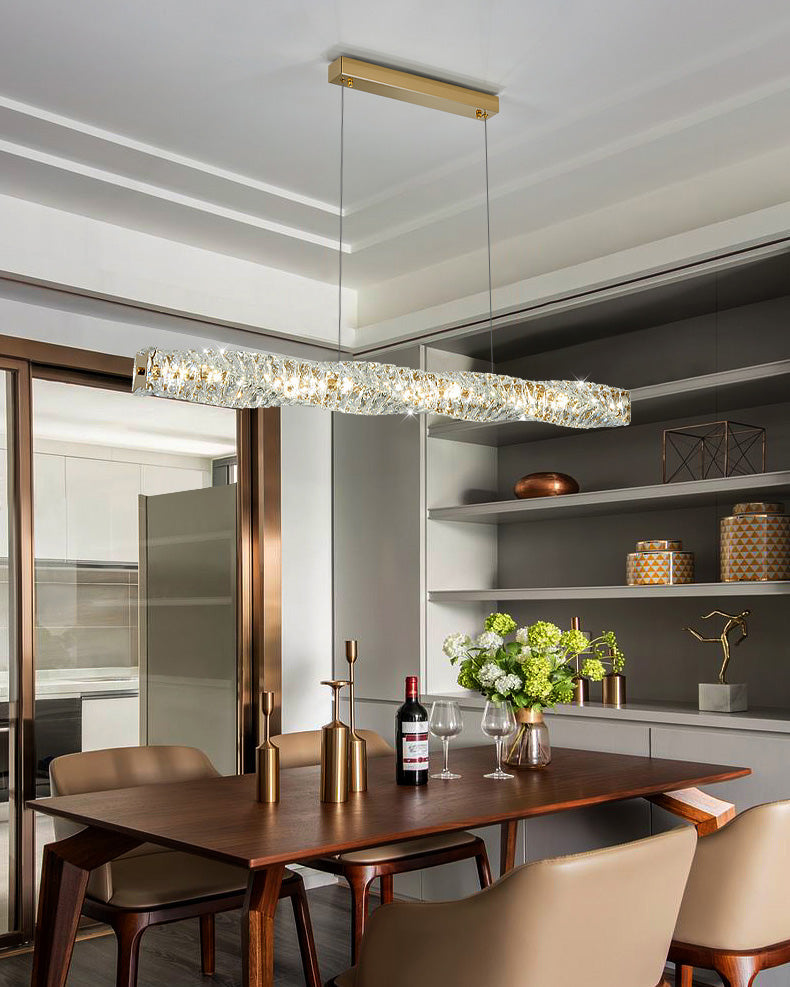 Linear Chandelier - Crystal Elegance