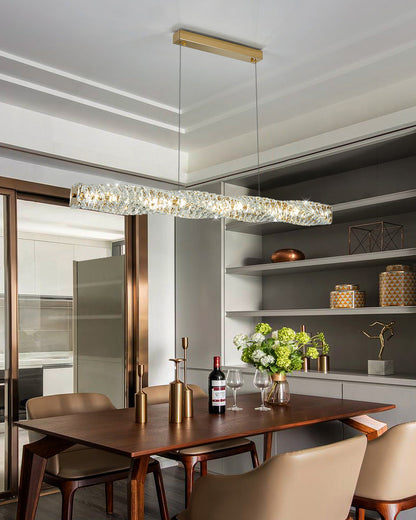 Linear Chandelier - Crystal Elegance