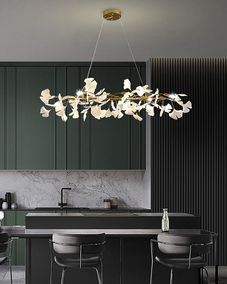 Linear Chandelier Sparkle Leaves