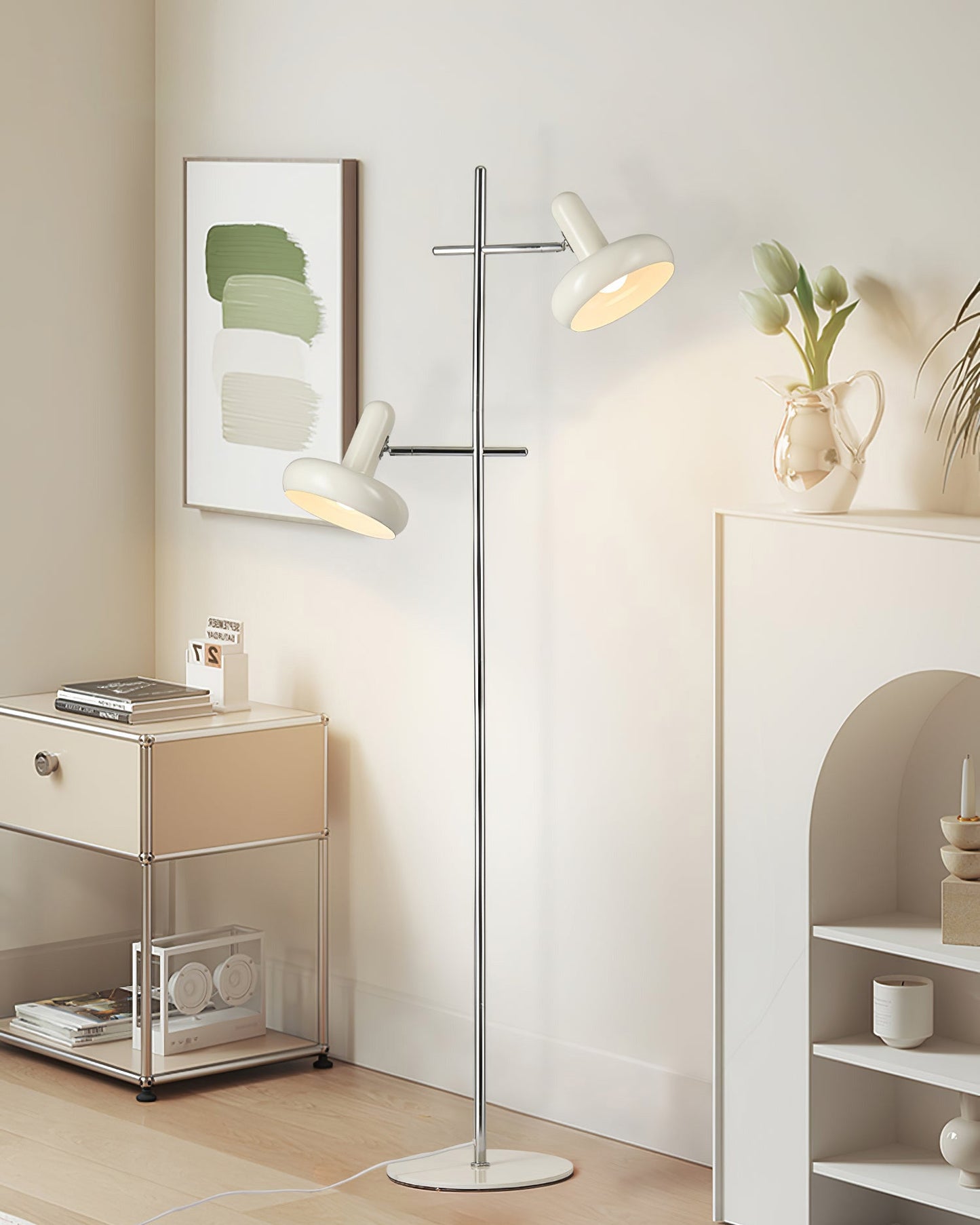 Lampadaire Double Orientable Style Bauhaus