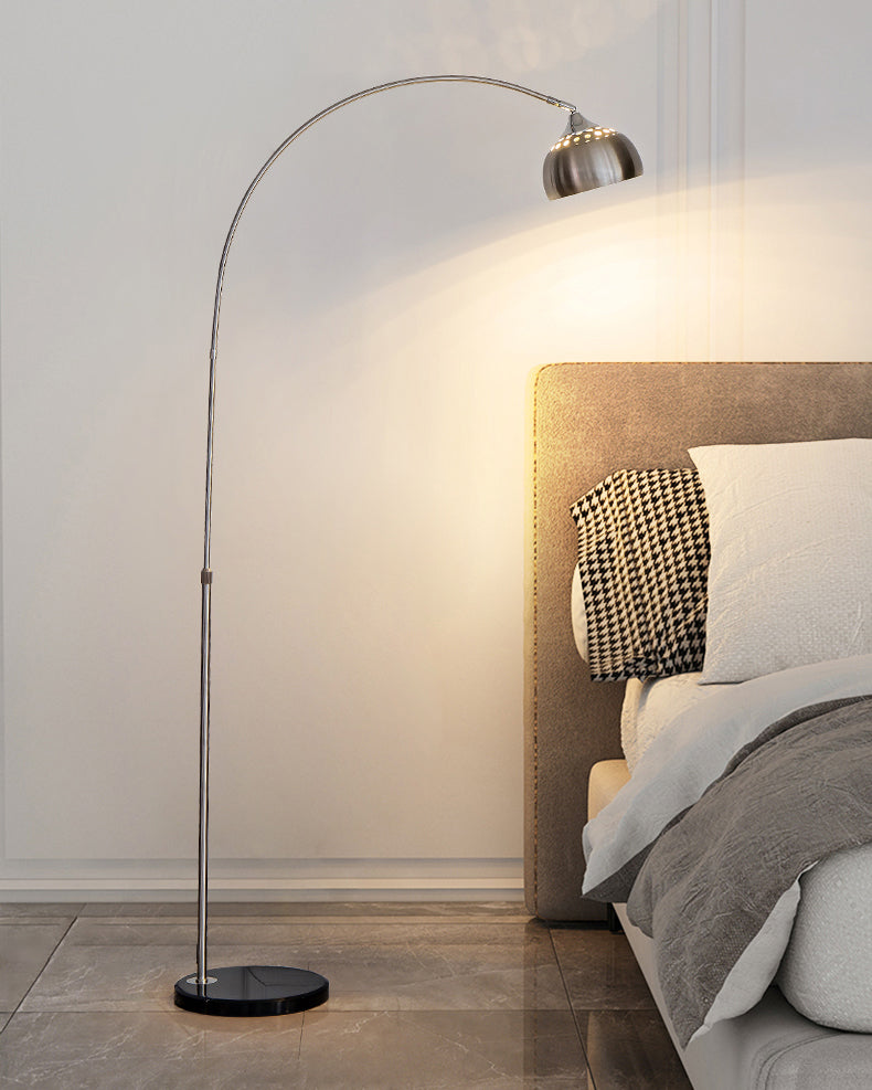Arc Floor Lamp with Stainless Steel Dome Shade