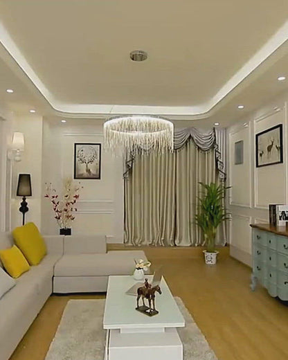 Round Chandelier - Fringed Shine