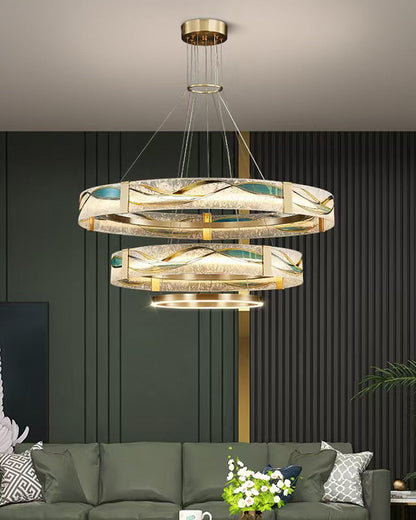 Round Enamel Nebula Chandelier