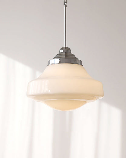 Vintage Opaline Glass Pendant Light