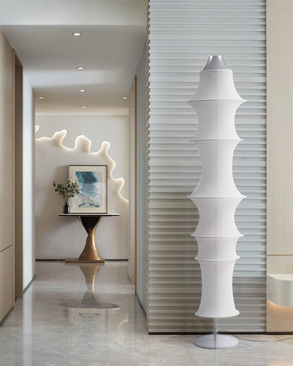 Japandi Silk Column Floor Lamp