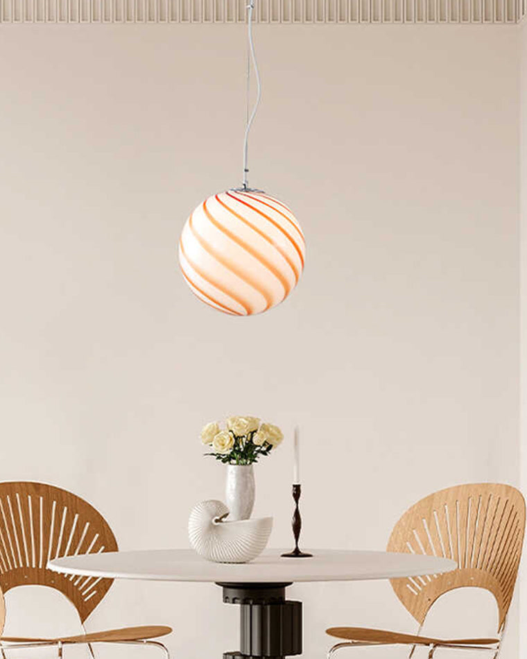 Swirling Glass Globe Pendant Light