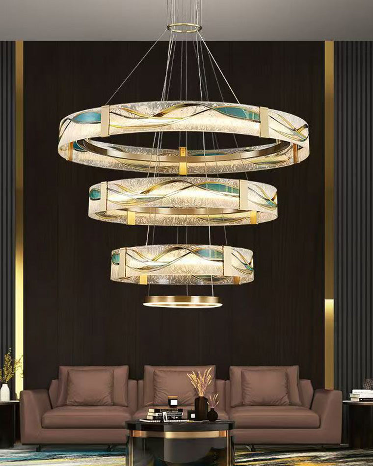 Round Enamel Nebula Chandelier