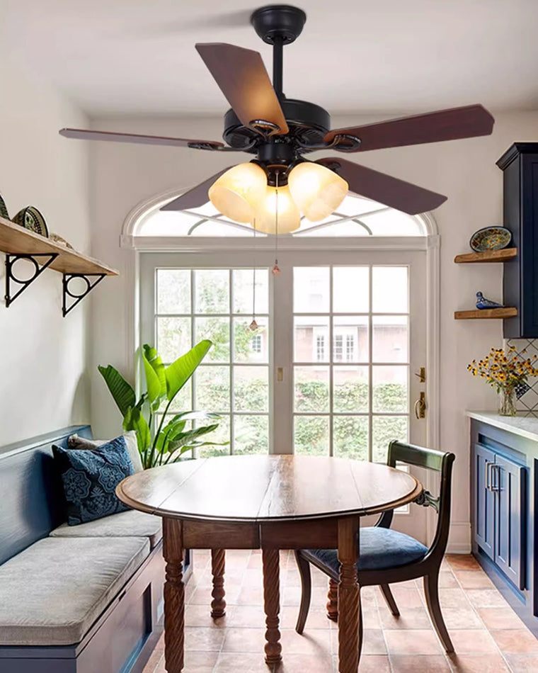 Borealys Vintage Glass Fan Chandelier