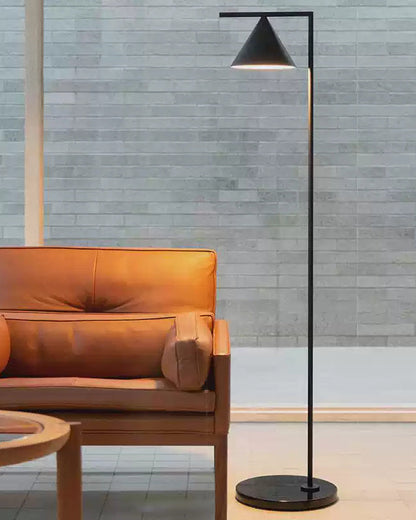 Adjustable Floor Lamp with Conical Shade