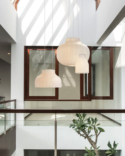 Luna Silk Pendant Light – Japandi Elegance