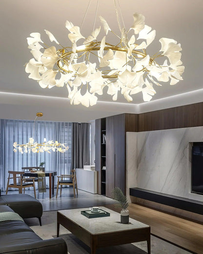 Linear Chandelier Sparkle Leaves