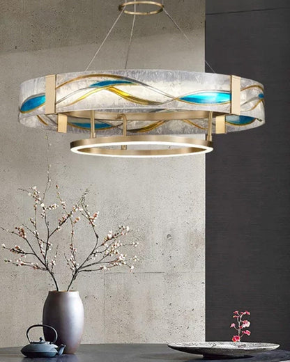 Round Chandelier - Enameled Shine
