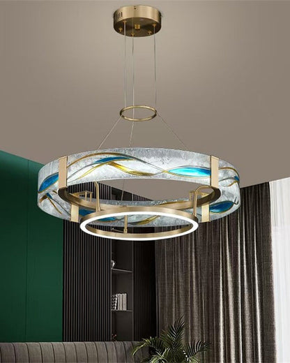 Round Chandelier - Enameled Shine