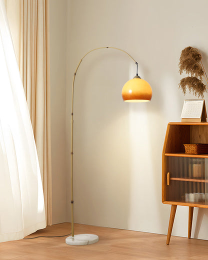 Bamboo Arc Hanging Floor Lamp