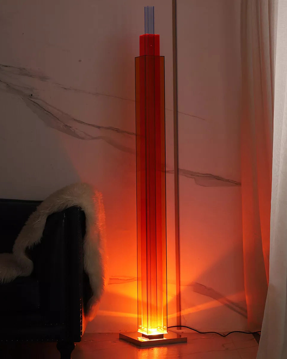 Lampadaire Colonne Rouge à LED