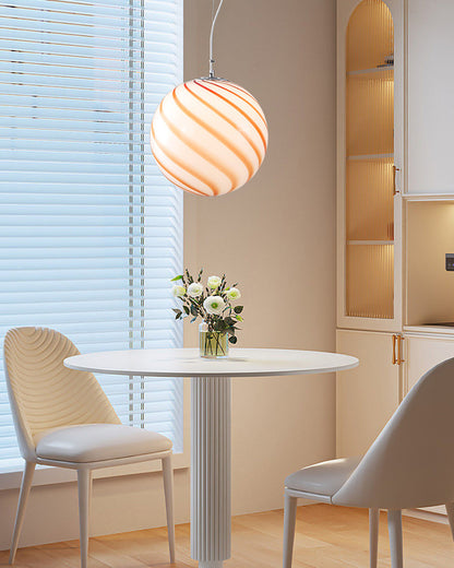 Swirling Glass Globe Pendant Light