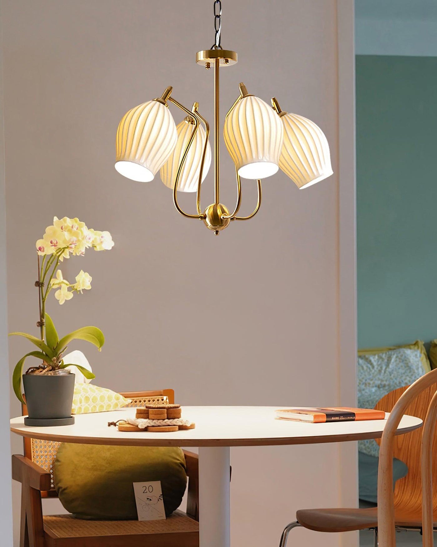 Art Deco Ceramic Chandelier