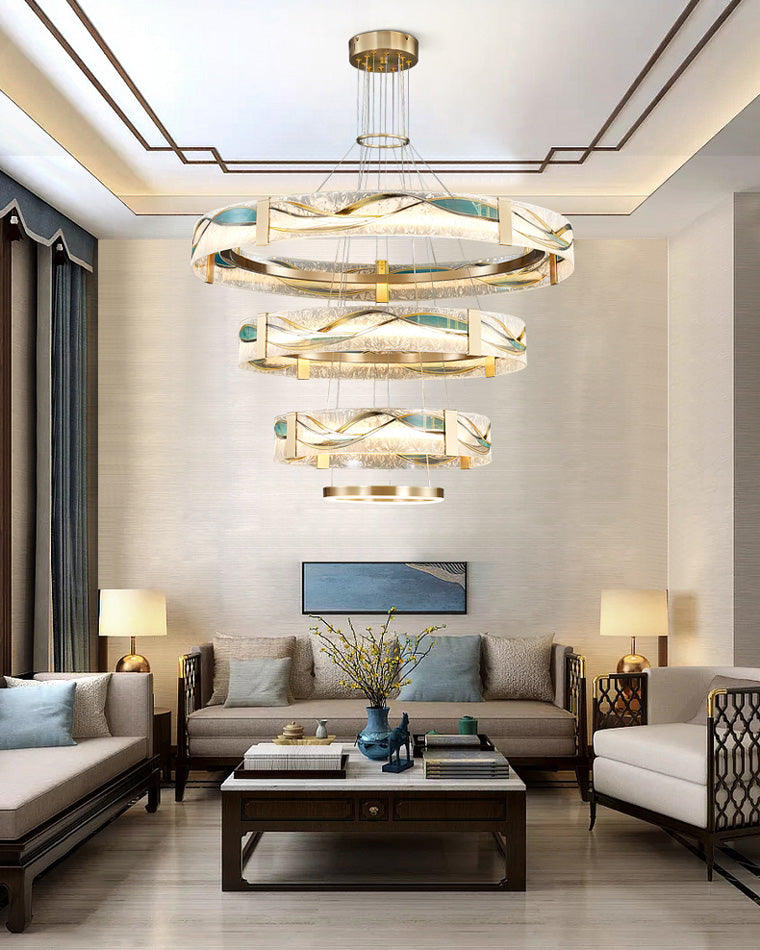 Round Enamel Nebula Chandelier
