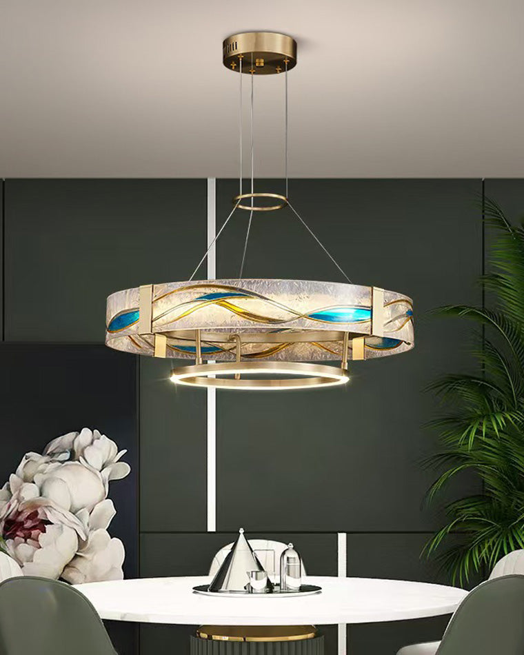 Round Chandelier - Enameled Shine