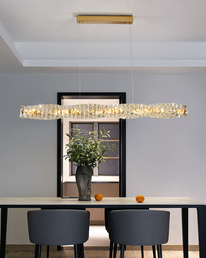 Linear Chandelier - Crystal Elegance