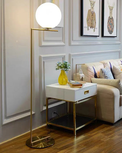 Lampadaire Globe en Verre
