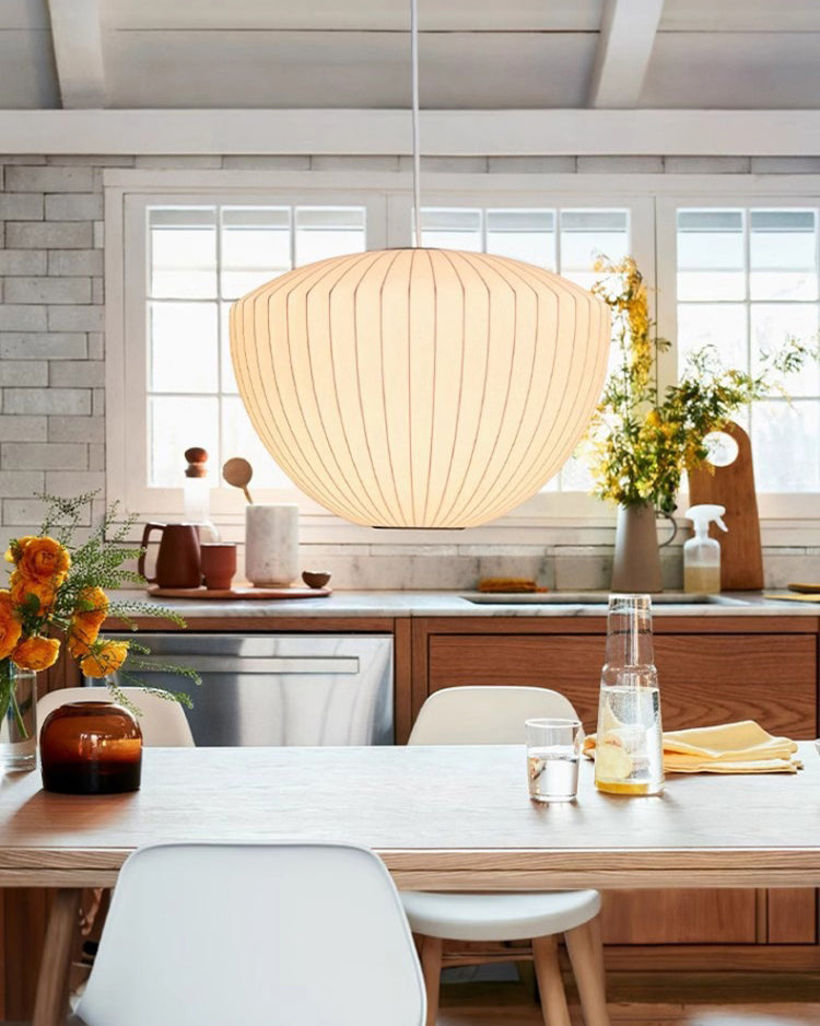 Apple Silk Pendant Light – Japandi Elegance