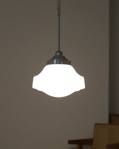 Vintage Opaline Glass Pendant Light