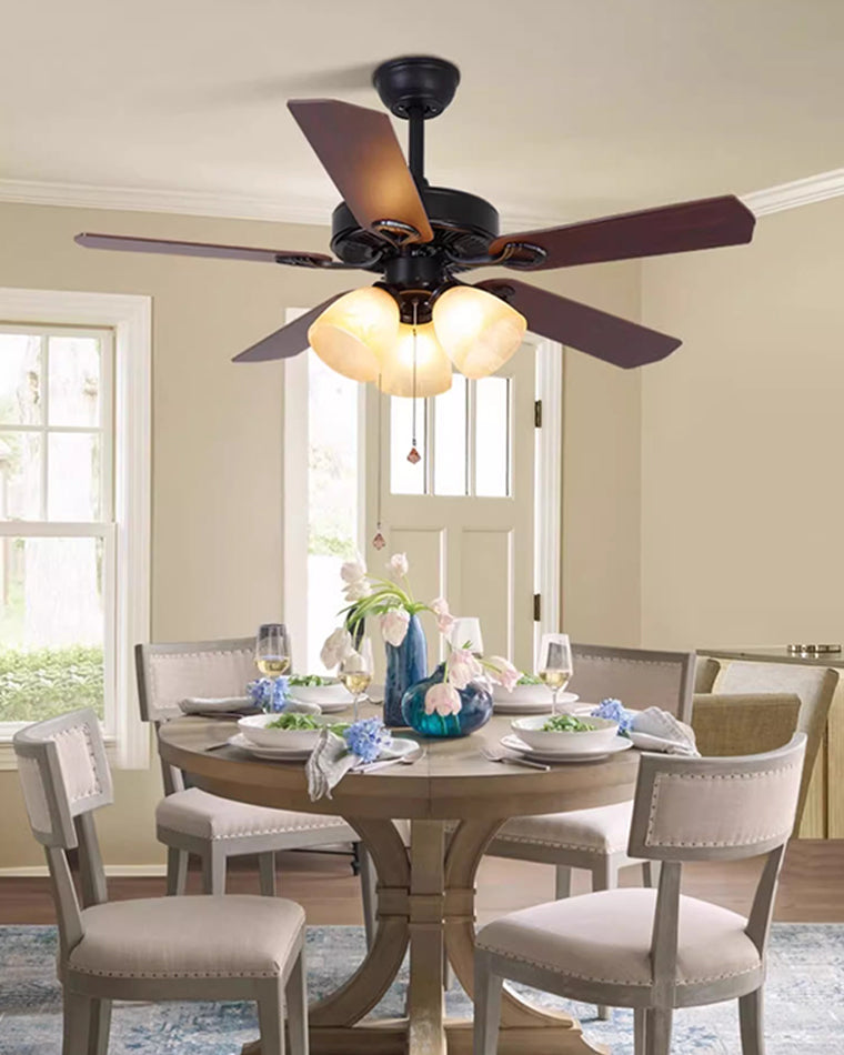Borealys Vintage Glass Fan Chandelier