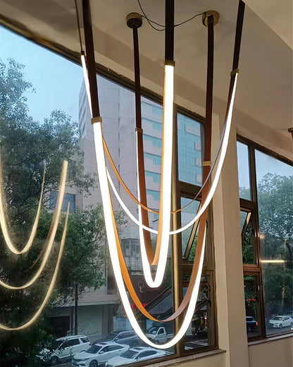 Coffee Ribbon Hanging Chandelier