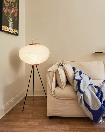 Lantern Fabric Tripod Floor Lamp