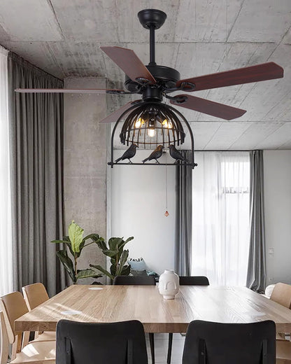 Vintage Style Ceiling Fan with Deco-RetroCage™ Cage