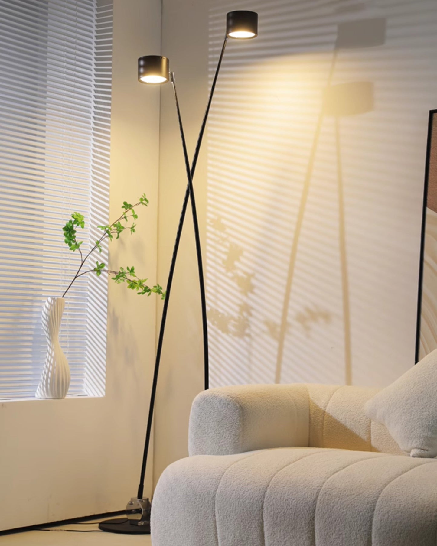 Black Adjustable Slim Floor Lamp