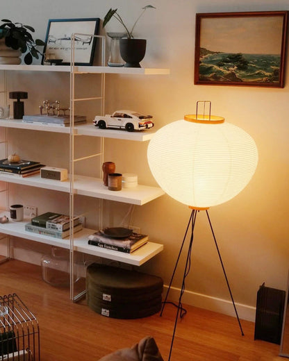Lantern Fabric Tripod Floor Lamp