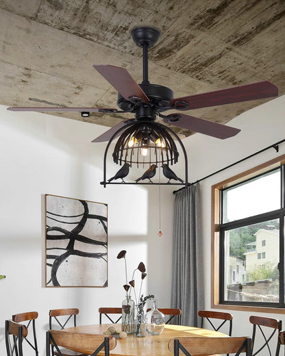 Vintage Style Ceiling Fan with Deco-RetroCage™ Cage