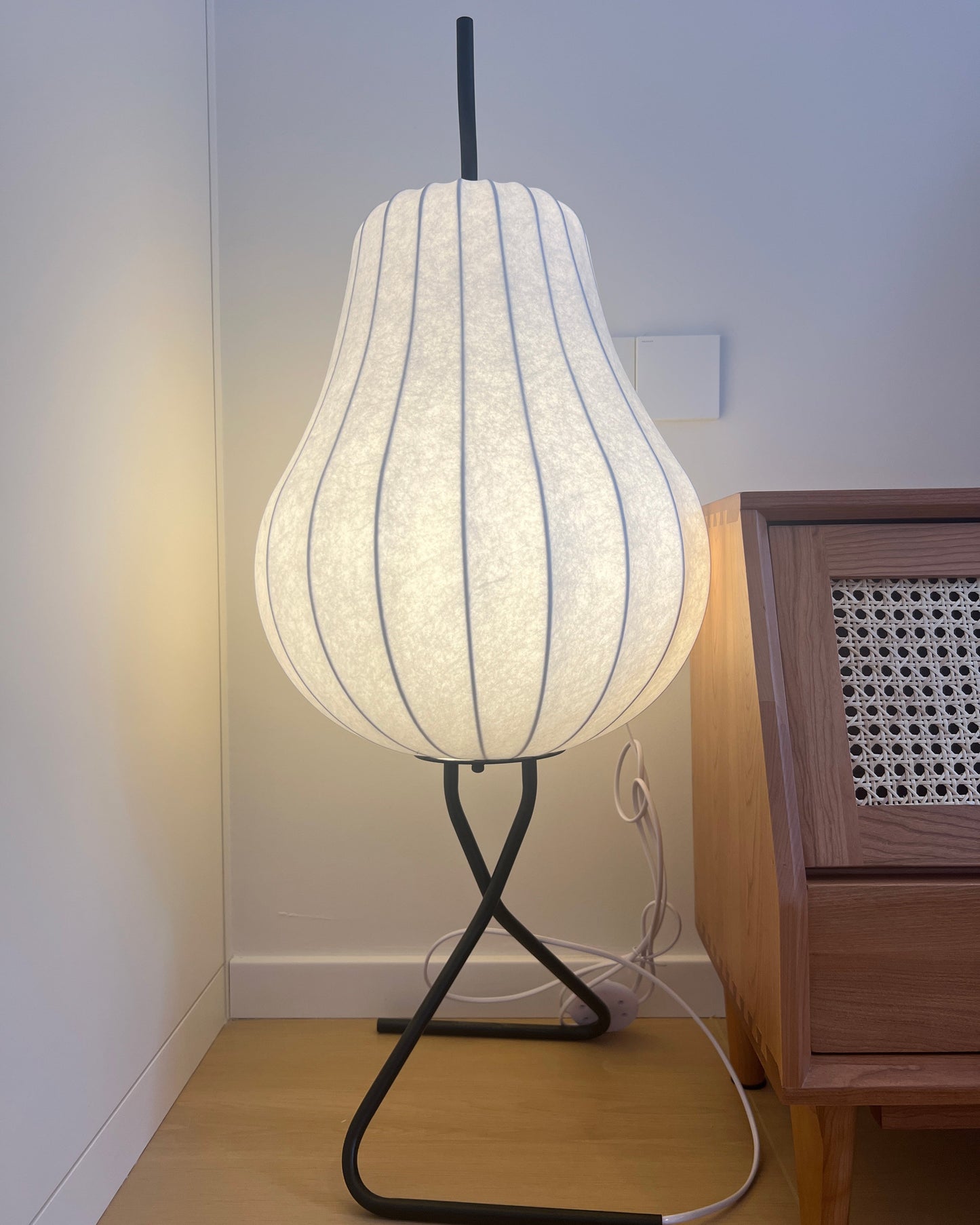 Silk Pear Lantern Floor Lamp